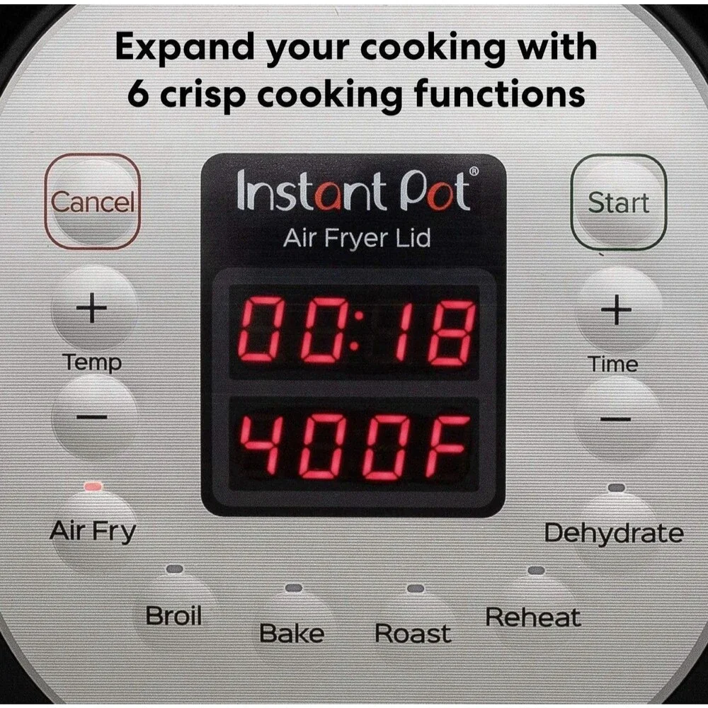 Instant Pot 6 Quart Multi-Use Air Fryer Lid with Base Compatible with Air Fryer